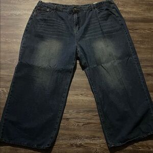 SHEIN Women's Relaxed Fit Deep Indigo Jeans